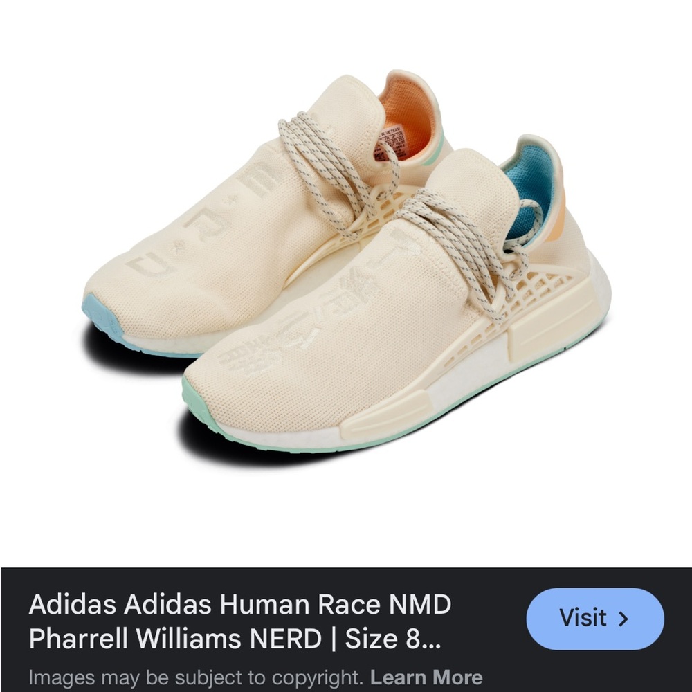 Adidas Human Race NMD Sneakers - Cream and Blue
